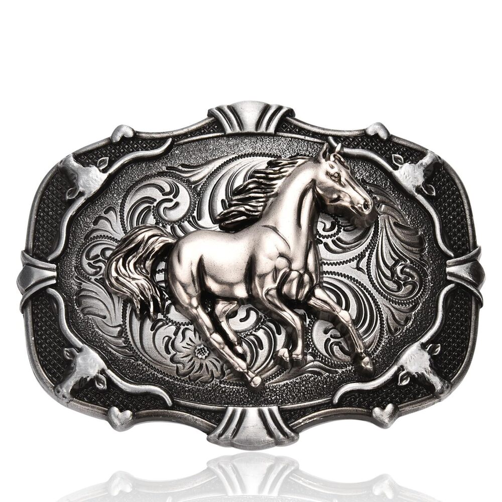 3515 Antique Golden Horse Belt Buckles │Western Texas Cowboy Cowgirls
